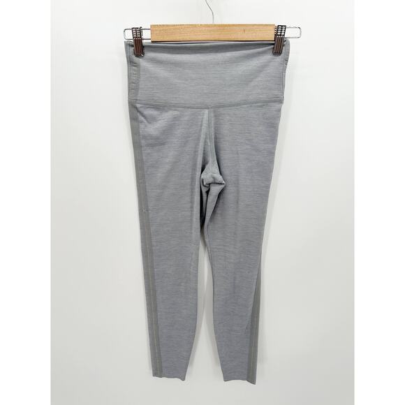 Nike Dri-Fit Grey Nylon Blend Stretch Sparkle Stripe Leggings Women's Size Small - Picture 1 of 8